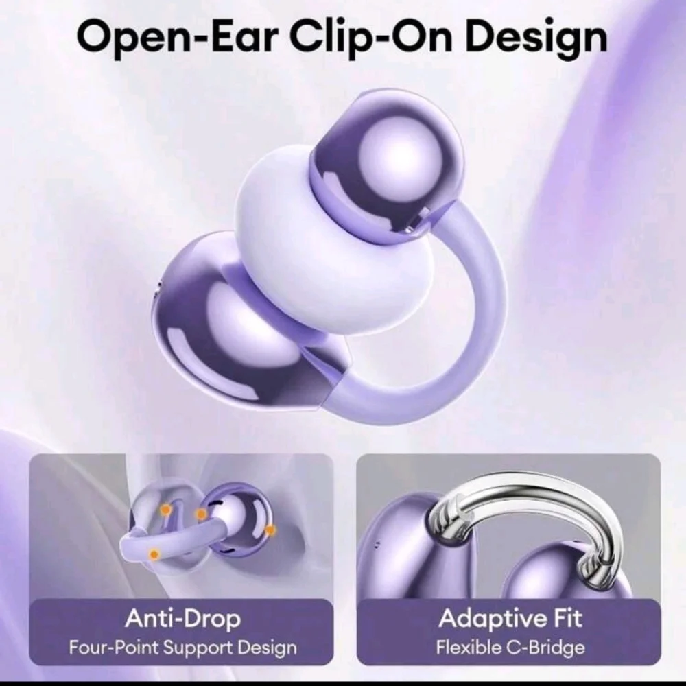 Purple Earphones with Butterfly Accessories